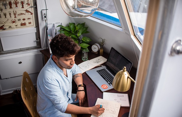 guy working at home office