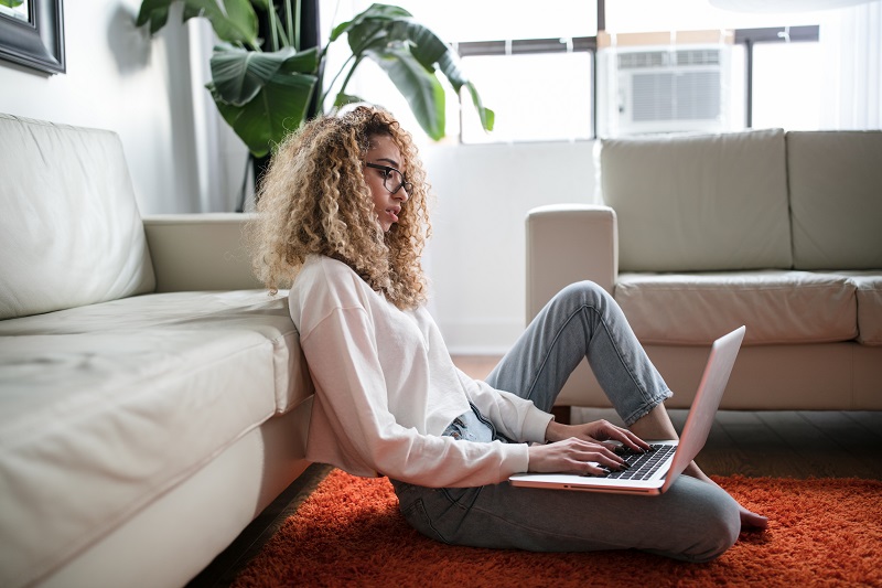 women working at home